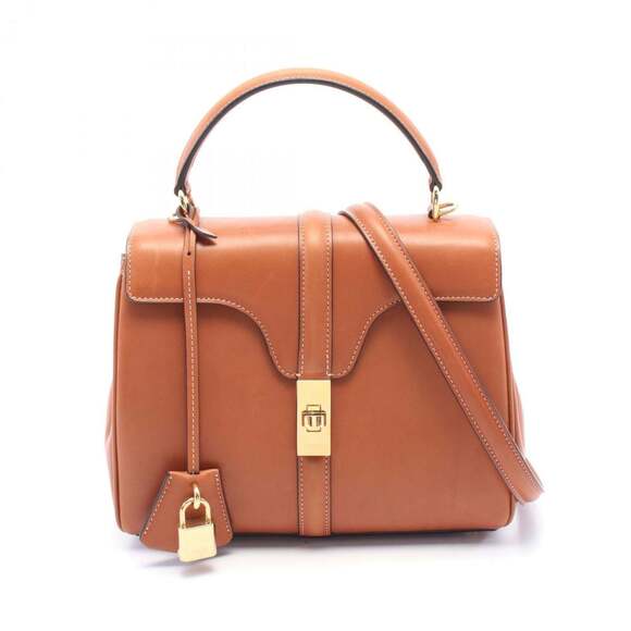 CELINE 16 Seize Small Handbag Leather Women's Brown 188003BF903TN